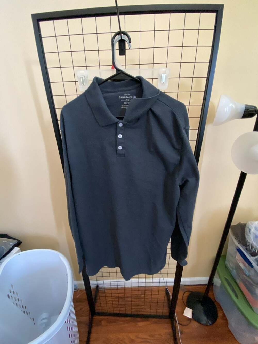 Sahara Club Men's Long Sleeve Polo Shirt Dark Gray Size 4XL